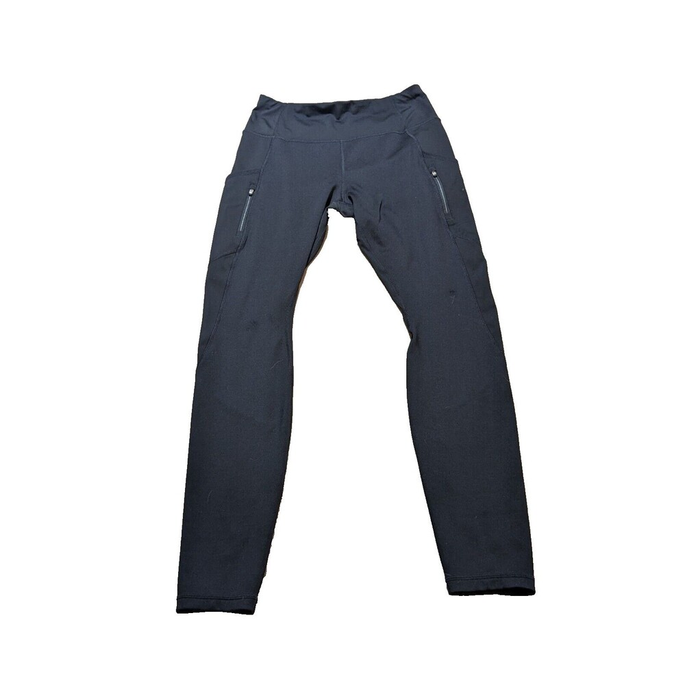 Athleta Women's Black Chatarunga  Leggings With Zippers Size Medium 305922